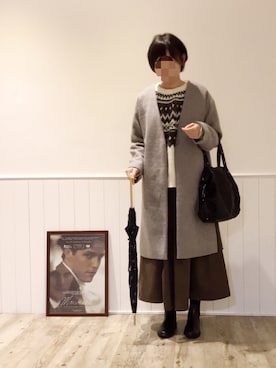 「TAIPEI」｜「アイテム（ダウンジャケット/コート）」を使った、WJさん（レディース・168cm）の春コーディネート