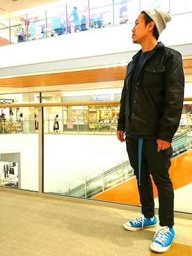 「TYPE BLUE（タイプブルー）のアイテム（パンツ）」を使った、松下晋弥さん（メンズ・168cm）の秋コーディネート