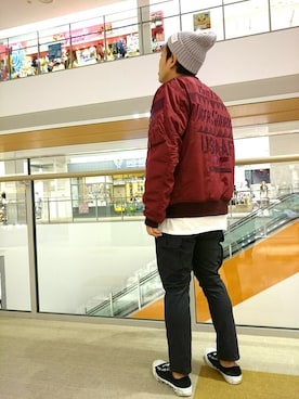 「TYPE BLUE（タイプブルー）のアイテム（パンツ）」を使った、松下晋弥さん（メンズ・168cm）の秋コーディネート