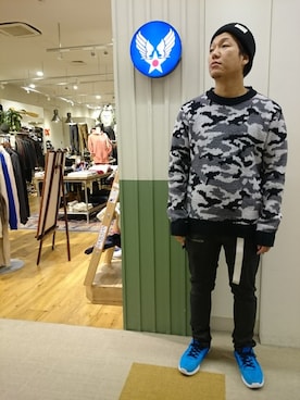 松下晋弥さん（メンズ・168cm）の秋コーディネート