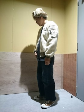 松下晋弥さん（メンズ・168cm）の秋コーディネート