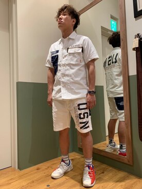 松下晋弥さん（メンズ・168cm）の春コーディネート