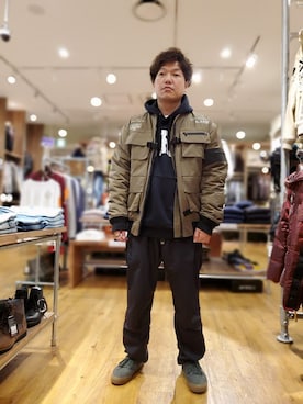 「カシュクール」｜「アイテム（ブルゾン）」を使った、松下晋弥さん（メンズ・168cm）の冬コーディネート