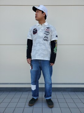 松下晋弥さん（メンズ・168cm）の春コーディネート