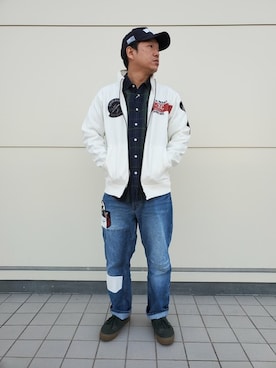 松下晋弥さん（メンズ・168cm）の春コーディネート