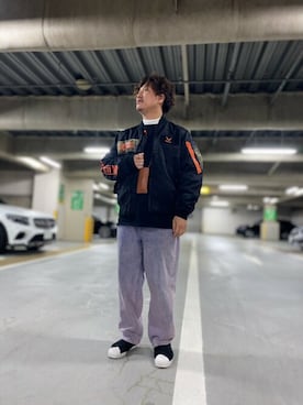 「新作」｜「アイテム（MA-1）」を使った、松下晋弥さん（メンズ・168cm）の冬コーディネート