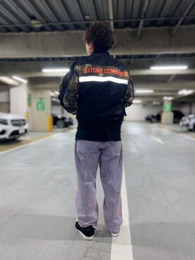 「新作」｜「アイテム（MA-1）」を使った、松下晋弥さん（メンズ・168cm）の冬コーディネート