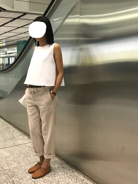 「stripes」｜「アイテム（スラックス）」を使った、ｊｙさん（レディース・163cm）の夏コーディネート