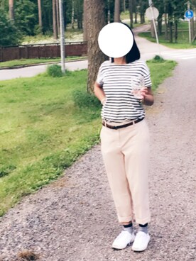 「stripes」｜「アイテム（スラックス）」を使った、ｊｙさん（レディース・163cm）の夏コーディネート