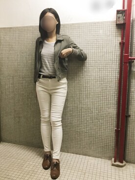 「stripes」｜「アイテム（ジャケット/アウター）」を使った、ｊｙさん（レディース・163cm）の秋コーディネート