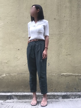 「autumn look」｜「アイテム（スラックス）」を使った、ｊｙさん（レディース・163cm）の秋コーディネート