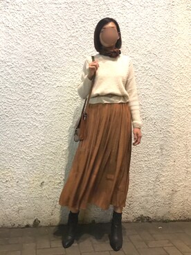 「MUJI」｜「アイテム（ブーツ）」を使った、ｊｙさん（レディース・163cm）の冬コーディネート