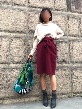 「initial（イニシャル）のアイテム（スカート）」を使った、ｊｙさん（レディース・163cm）の冬コーディネート