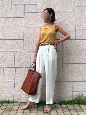 「white pants」｜ｊｙさん（レディース・163cm）の夏コーディネート