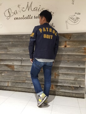 「ロング丈」｜「アイテム（ライダースジャケット）」を使った、toshioさん（メンズ・168cm）の冬コーディネート