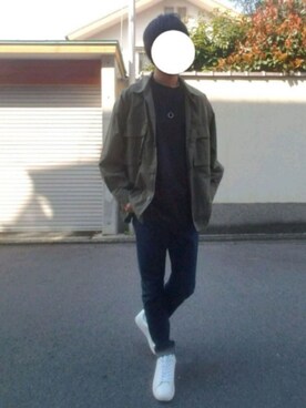 Gu レザータッチスニーカーを使ったメンズ人気ファッションコーディネート Wear