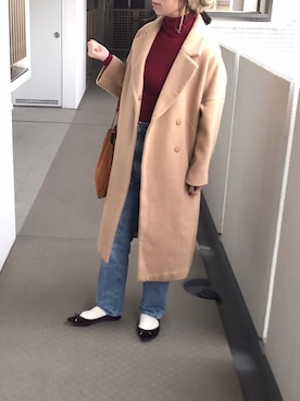 「ハイウエストストレートジーンズ」｜hiiibarさん（レディース・157cm）の冬コーディネート