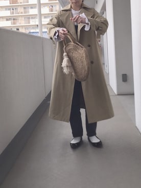 「ラウンドバッグ」｜「アイテム（ジャケット/アウター）」を使った、hiiibarさん（レディース・157cm）の冬コーディネート