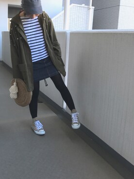 「ラウンドバッグ」｜「アイテム（ジャケット/アウター）」を使った、hiiibarさん（レディース・157cm）の春コーディネート