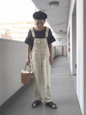 「RETRO GIRL（レトロガール）のアイテム（サロペット/オーバーオール）」を使った、hiiibarさん（レディース・157cm）の夏コーディネート