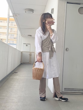 「アイテム（その他トップス）」を使った、hiiibarさん（レディース・157cm）の春コーディネート