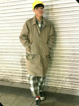 「パジャマ」｜「アイテム（ダウンジャケット/コート）」を使った、ピカレスクさん（メンズ・173cm）の秋コーディネート