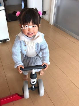 「OSHKOSH（オシュコシュ）のアイテム（ヘアアクセサリー）」を使った、AO❤︎さん（キッズ・70cm）の冬コーディネート