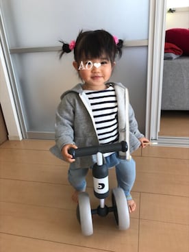 「OSHKOSH（オシュコシュ）のアイテム（ヘアアクセサリー）」を使った、AO❤︎さん（キッズ・70cm）の冬コーディネート