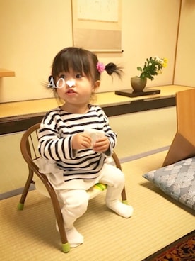 「OSHKOSH（オシュコシュ）のアイテム（ヘアアクセサリー）」を使った、AO❤︎さん（キッズ・70cm）の冬コーディネート