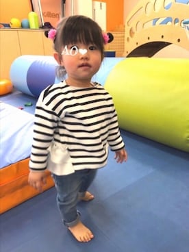 「OSHKOSH（オシュコシュ）のアイテム（ヘアアクセサリー）」を使った、AO❤︎さん（キッズ・70cm）の春コーディネート