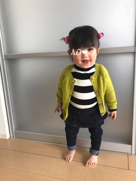 「OSHKOSH（オシュコシュ）のアイテム（ヘアアクセサリー）」を使った、AO❤︎さん（キッズ・70cm）の春コーディネート