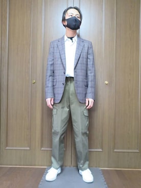 「417 EDIFICE（フォーワンセブンエディフィス）のアイテム（カーゴパンツ）」を使った、yuyaさん（メンズ・170cm）の冬コーディネート