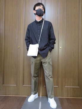 「417 EDIFICE（フォーワンセブンエディフィス）のアイテム（カーゴパンツ）」を使った、yuyaさん（メンズ・170cm）の冬コーディネート