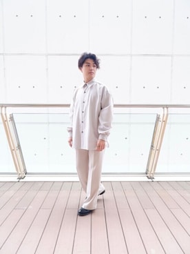 「アイテム（スラックス、ベージュ系）」を使った、かいとの日常さん（メンズ・170cm）の春コーディネート