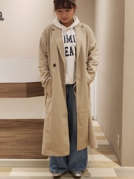 「Green　Parks（グリーンパークス）のアイテム（トレンチコート）」を使った、chanmmmさん（レディース・150cm）の冬コーディネート