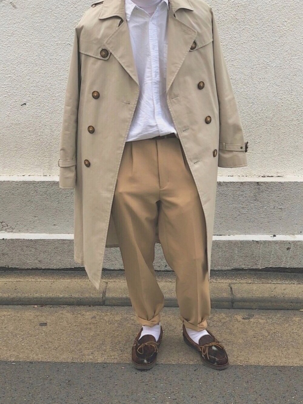 A.P.C.のトレンチコートを使ったメンズ人気ファッションコーディネート