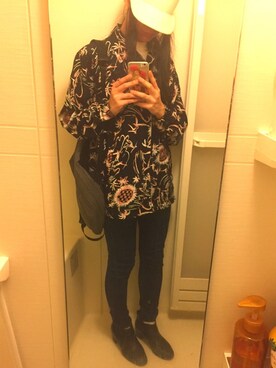 「UNIQLO（ユニクロ）のワッフルクルーネックT（5分袖）（Tシャツ/カットソー）」を使った、ボンボンさん（レディース・164cm）の春コーディネート