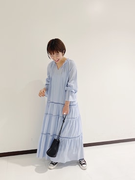 「blue」｜「アイテム（ワンピース）」を使った、KOSUGI_162cmさん（レディース・161cm）の冬コーディネート