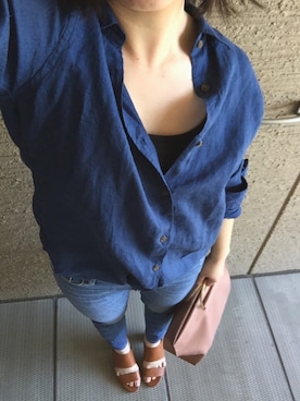 「プレミアムリネンシャツ」｜maiさん（レディース・164cm）の春コーディネート