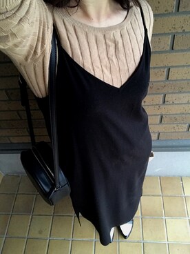 maiさんの「コットンカシミヤワイドリブセーター（長袖）」を使ったコーディネート