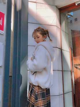 「MILKFED.（ミルクフェド）のアイテム（その他アウター）」を使った、MILKFED. HEAD OFFICEさん（レディース・164cm）の冬コーディネート