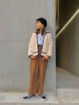 「MILKFED.」｜「アイテム（ブルゾン）」を使った、MILKFED. HEAD OFFICEさん（レディース・164cm）の冬コーディネート