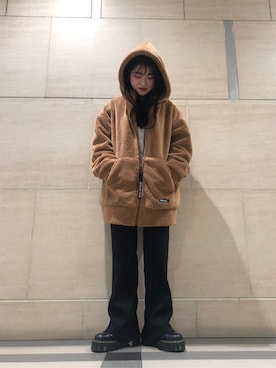 「MILKFED.（ミルクフェド）のアイテム（その他アウター）」を使った、MILKFED. HEAD OFFICEさん（レディース・150cm）の冬コーディネート