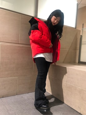 「MILKFED.」｜「アイテム（ナイロンジャケット）」を使った、MILKFED. HEAD OFFICEさん（レディース・150cm）の冬コーディネート
