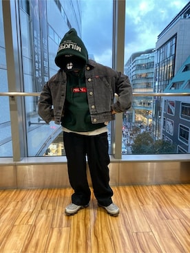 「MILKFED.」｜「アイテム（デニムジャケット）」を使った、MILKFED. HEAD OFFICEさん（レディース・148cm）の冬コーディネート