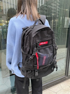 「新生活」｜「アイテム（バックパック/リュック）」を使った、MILKFED. HEAD OFFICEさん（レディース・170cm）の冬コーディネート