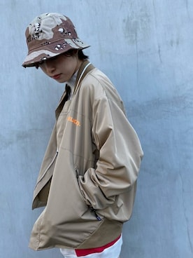 「MILKFED.」｜「アイテム（ナイロンジャケット）」を使った、MILKFED. HEAD OFFICEさん（レディース・158cm）の春コーディネート