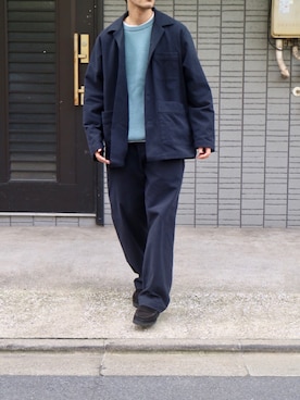「パジャマ」｜「アイテム（ジャケット/アウター）」を使った、Yagi🐐さん（メンズ・173cm）の冬コーディネート