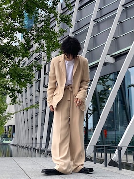 「MARTINE ROSE（マーティンローズ）のアイテム（ローファー）」を使った、sa_ri_99さん（メンズ・164cm）の夏コーディネート