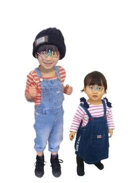 「きょうだいコーデ」｜「アイテム（サロペット/オーバーオール）」を使った、can*さん（キッズ・110cm）の冬コーディネート